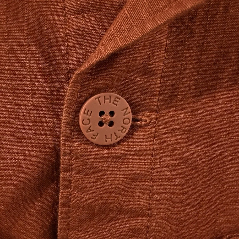The North Face Mens M Rust Brown Button Front Utility Shirt Jacket Overshirt